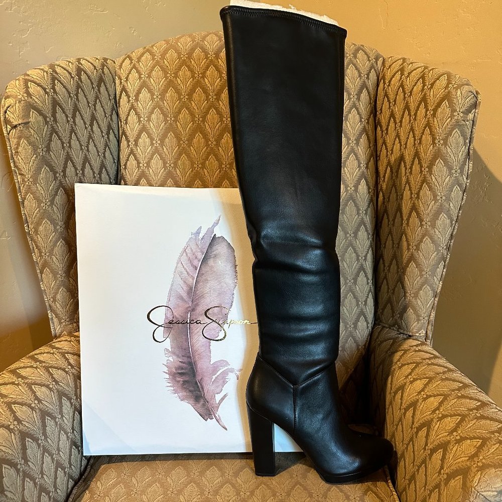 Jessica Simpson Black Grandie Over-The-Knee Boots - Size 8 NEW